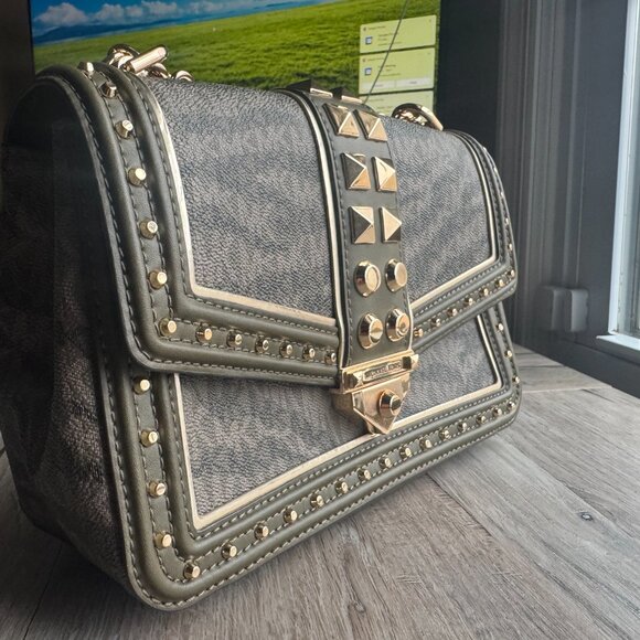 Michael Kors Large Studded Soho Frame Out Shoulder Bag - Olive - Picture 3 of 11